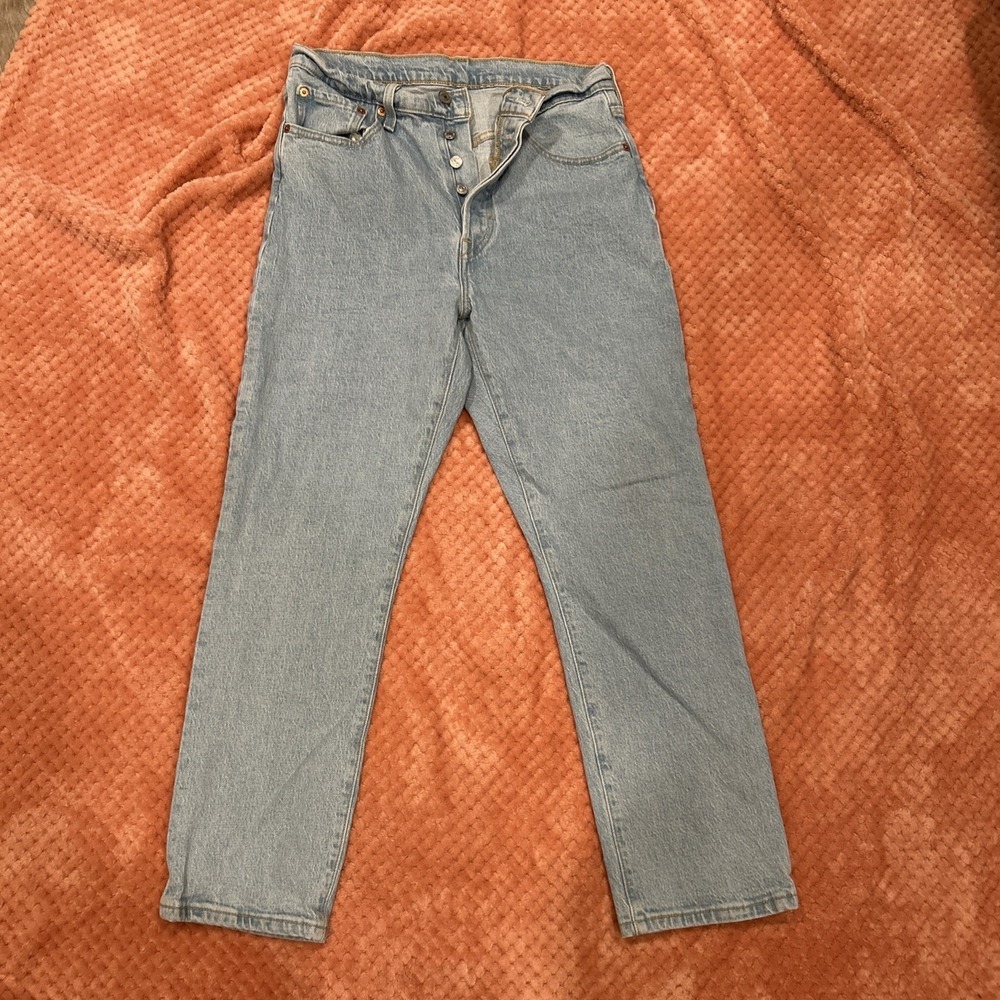 Levis 501 Jeans Mens 29x26 Blue Light Wash 90s Made USA Button Fly Pants